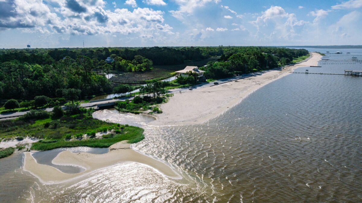An overhead view of Ocean Springs in Mississippi
