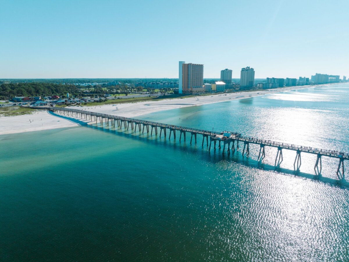 A bridge over the water in Panama City Beach, Florida