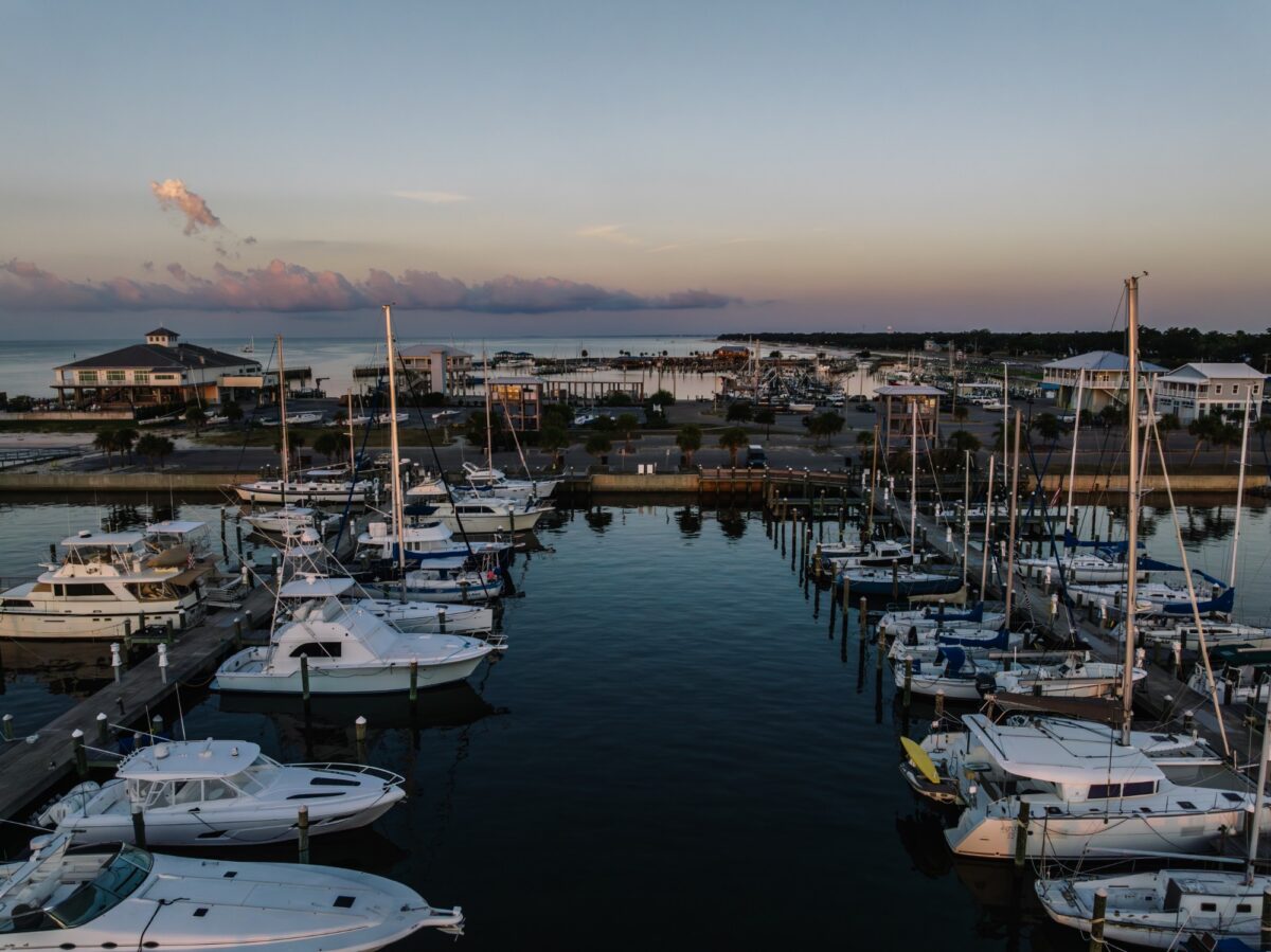 Boats on the water in Pass Christian Beach, Mississippi