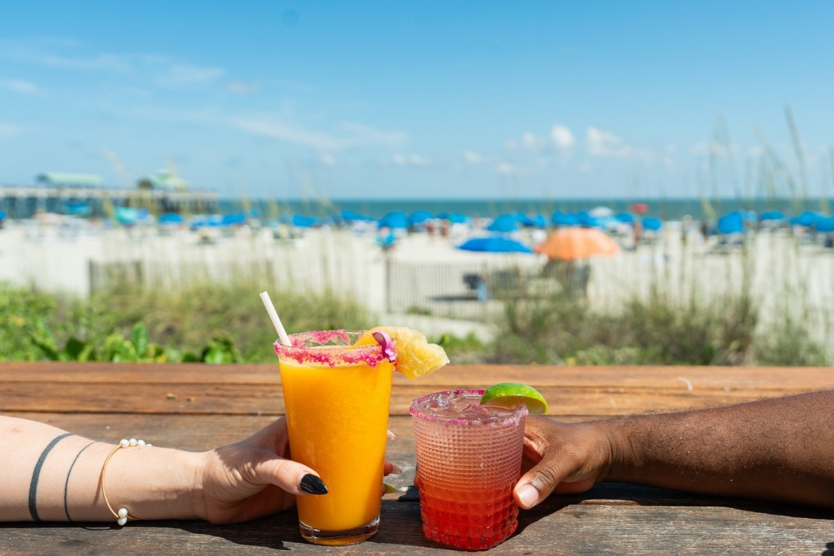 Colorful cocktails at Pinky's on the Beach in Folly Beach, S.C.