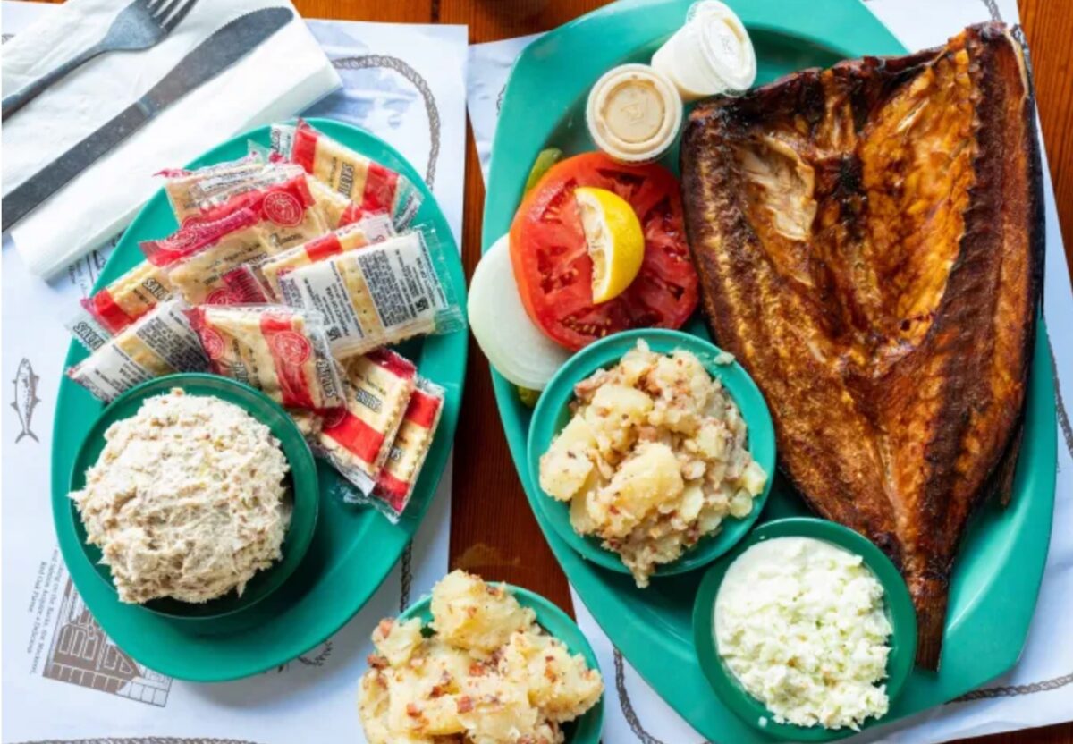 Smoked fish and sides from Ted Peters Famous Smoked Fish in St. Petersburg, Florida