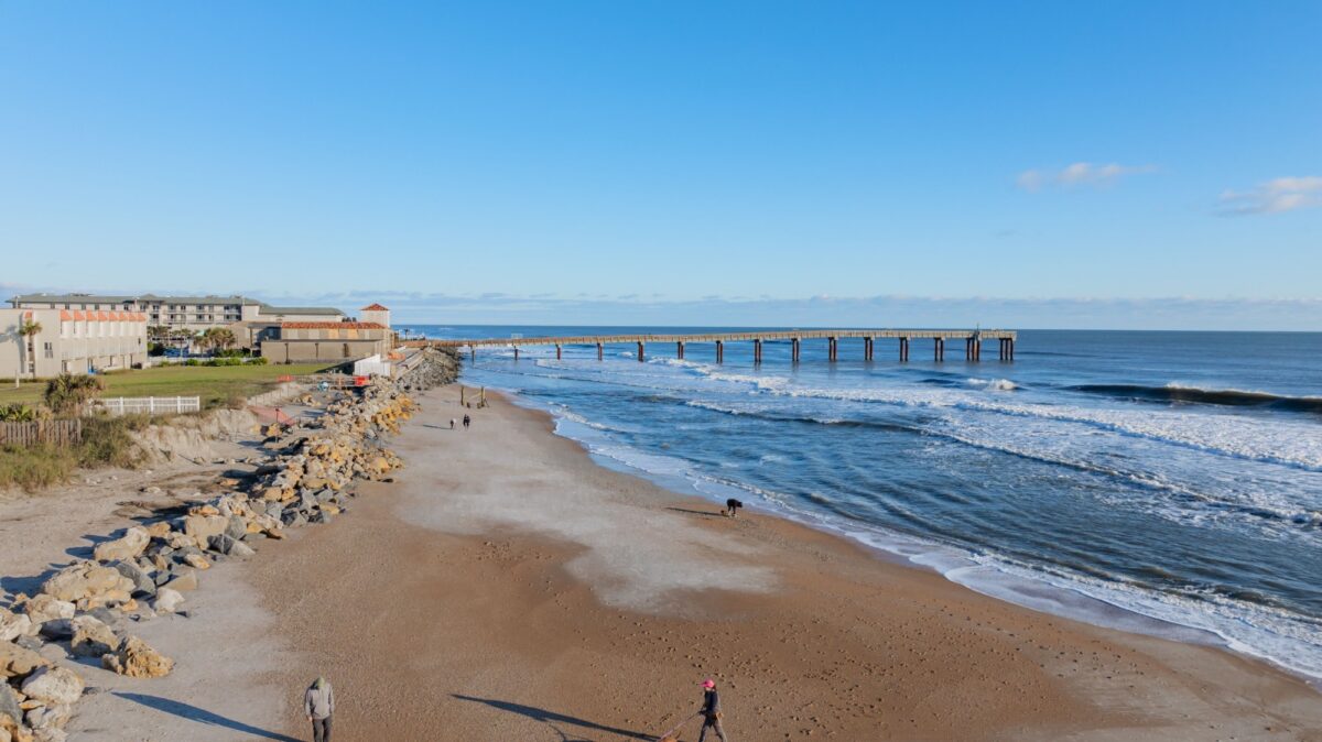 A pier on the beach in St. Augustine, Florida