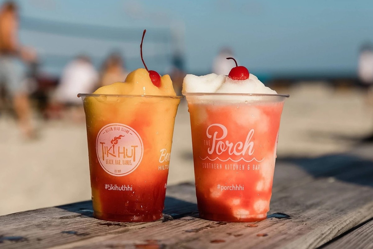 Frozen cocktails at Tiki Hut in Hilton Head Island, S.C.